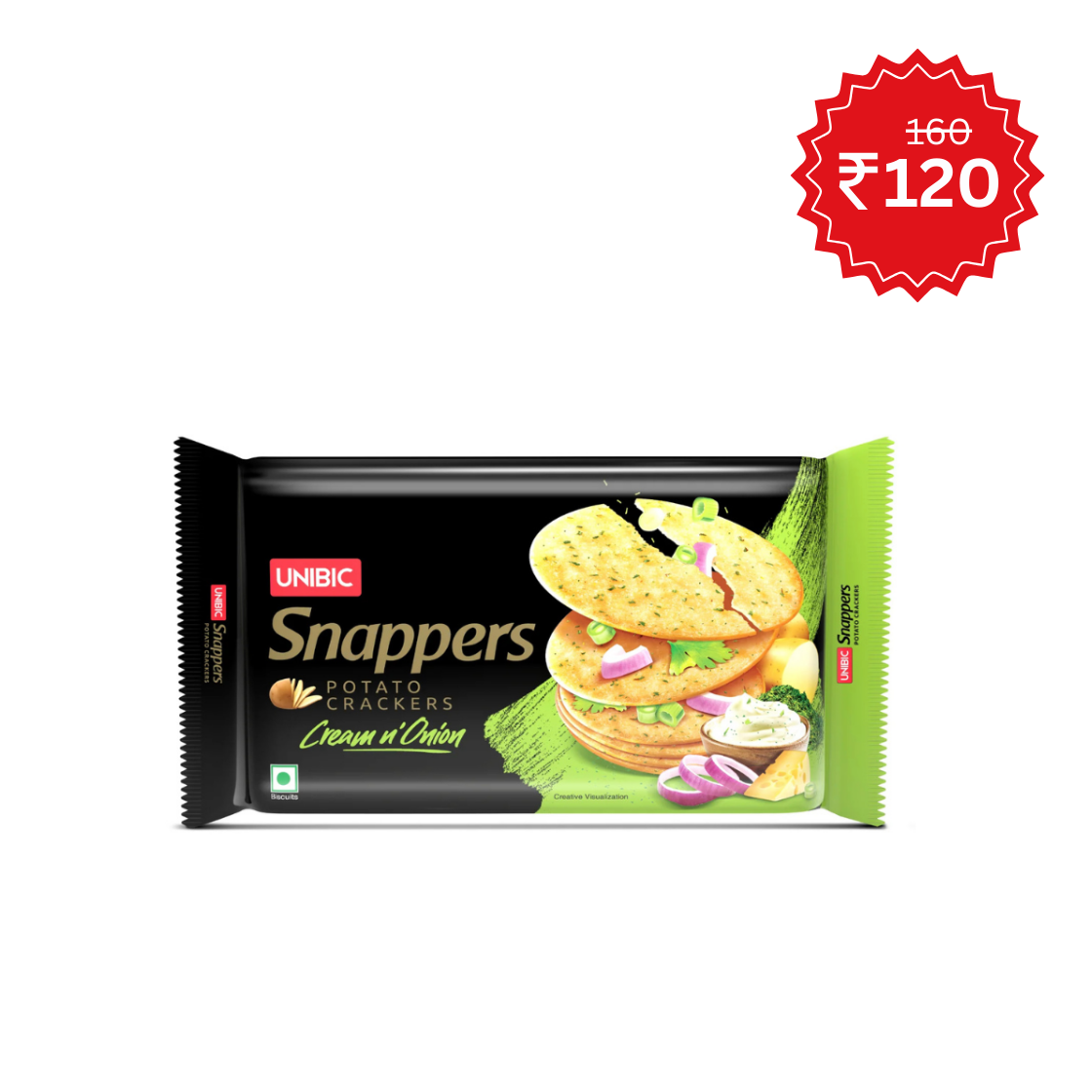 UNIBIC Snappers - Cream N' Onion Flavored Potato Biscuits 280gm